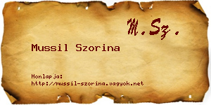 Mussil Szorina névjegykártya